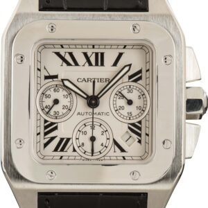 Pre-Owned Cartier Santos 100 in Stainless Metal