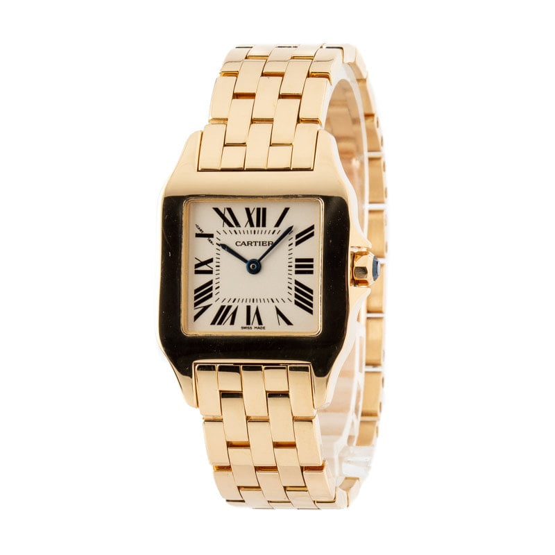 Pre-owned Cartier Santos Demoiselle in 18k Yellow Gold